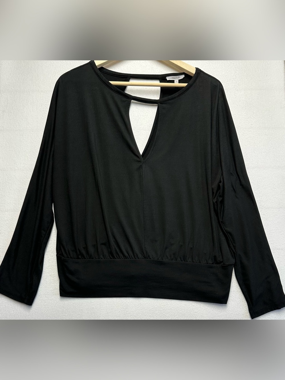 Black Open Back Keyhole Dolman Sleeve Blouse Top Women’s XL Stretch